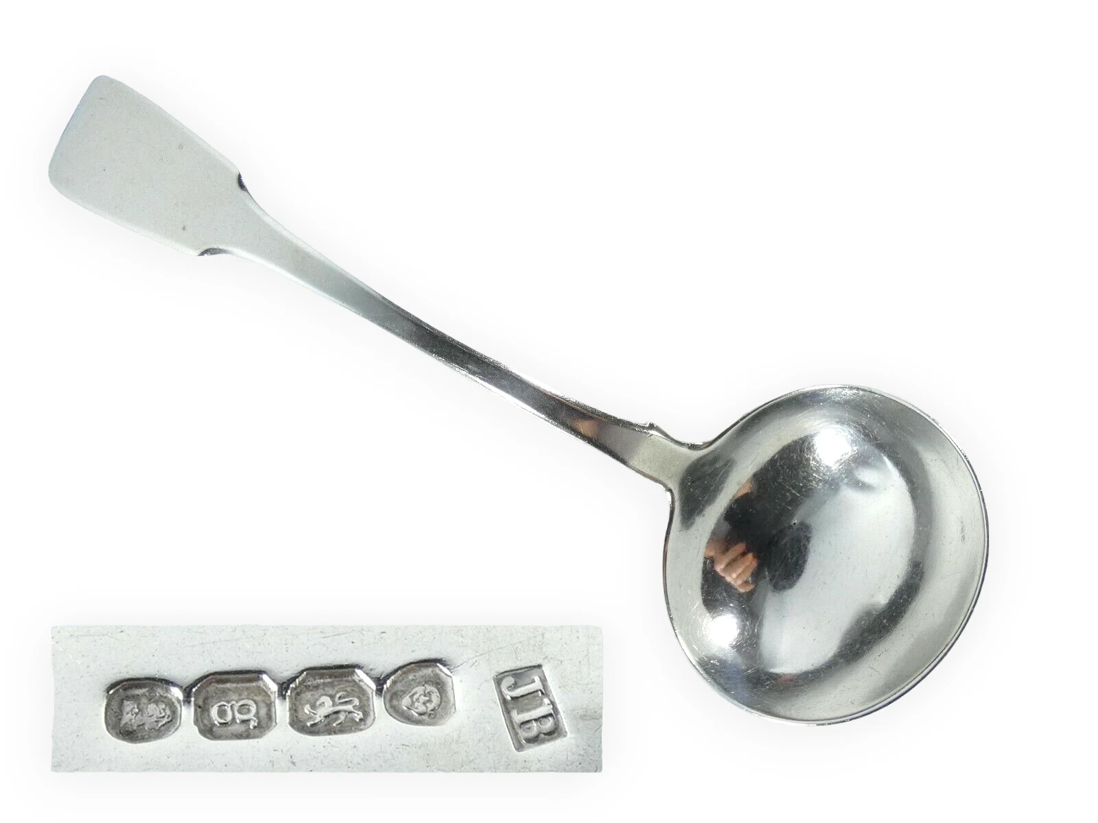 Antique Georgian 1822 Sterling Silver Sauce Gravy Ladle Serving James Beebe