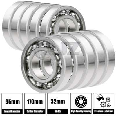 10x 6219-OPEN Ball Bearing 95mm x 170mm x 32mm QJZ Brand NEW Premium
