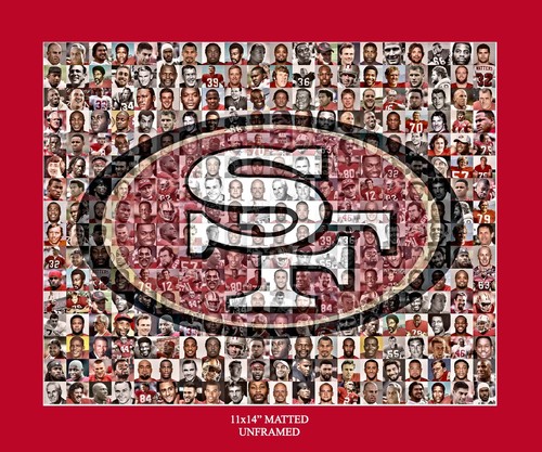 San Francisco 49ers Foto Mosaik 150+ Legenden Fußball Wandbild Deko, Fan Geschenk - Bild 2 von 13