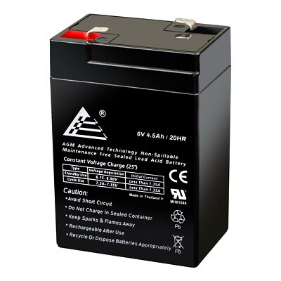 6V 4.5AH Rechargeable Sealed Lead Acid (SLA) Battery for Exit Light