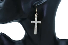 Women Earrings Set Fashion Jewelry Gold Metal Silver Bling Thick Cross Weekend