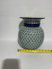 9" x 12" MoMo Panache Boleslawiec Polish Pottery Flower Vase. A Real Beauty!