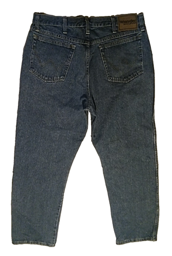 Wrangler Rugged Wear Mens Straight Cut Regular Fit Denim Blue Jeans 34 x 28 A240 - Picture 3 of 4