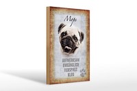 Holzschild Spruch 20X30 Cm Mops Hund Geschenk Holz Deko Schild Wooden Sign