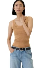 Gap Women's Size L Ribbed Scoop Tank Top Brown  NEW Tags