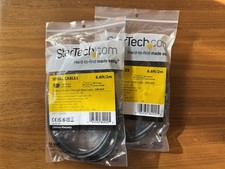 Lot of 2: StarTech Serial Cable DB-9 D-sub 9-pin M to F Straight Through 6.6ft