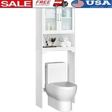 Over The Toilet Storage Cabinet Adjustable Shelf Space Saver Bathroom Organizers