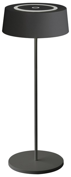 Led Akku Tischlampe Balkon Schwarz Touch Dimmbar Usb 29,5 Cm IP54 Tischleuchte-image