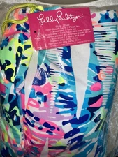 LILLY PULITZER Beach Game Bag Checkers Backgammon Dice DIVE IN #25526 NIP NWT
