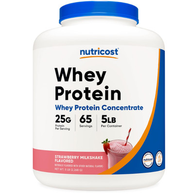 Nutricost Whey Protein Strawberry Milkshake 5LB Gluten GMO Free