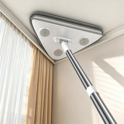 Long Handle Wall Mop & Baseboard Cleaner, 3-In-1 Wall Cleaner Mop with Extension