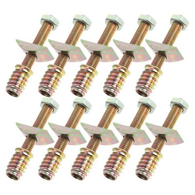 10pcs Bed Frame Assembly Hardware Set, 4-in-1 Metal Bed Frame Joint Connectors,