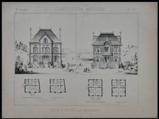 VILLAS A VEULES LES ROSES - 1889 - ARCHITECTURE BOARD - DECHARD