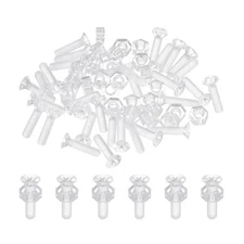 30Pcs M3x12mm Clear Plastic Phillips Countersunk Screws with Hex Nuts Kit