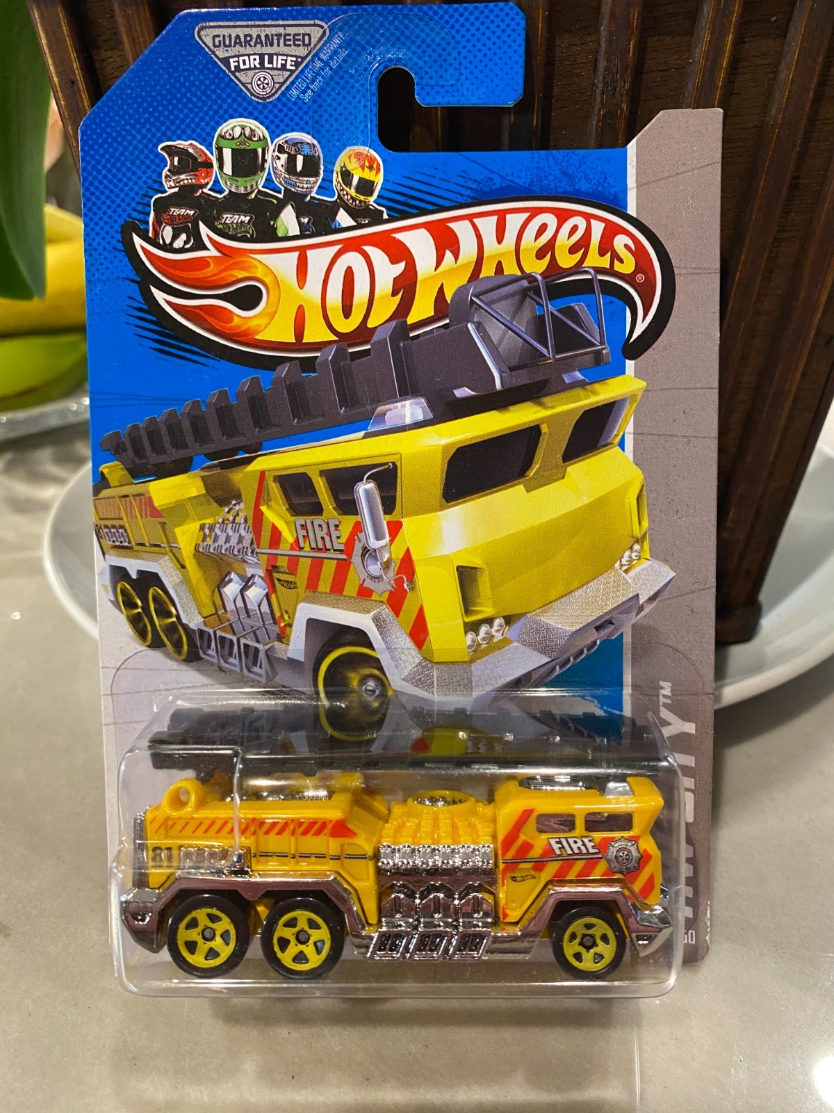 2013 Hot Wheels #11 HW City-HW Rescue 5 ALARM Yellow Variation w/Yellow 5 Spokes
