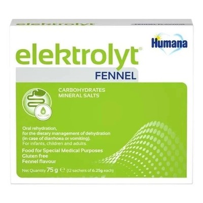 Humana Electrolyte Fennel 12 Sachets   Hydration & Digestive Support