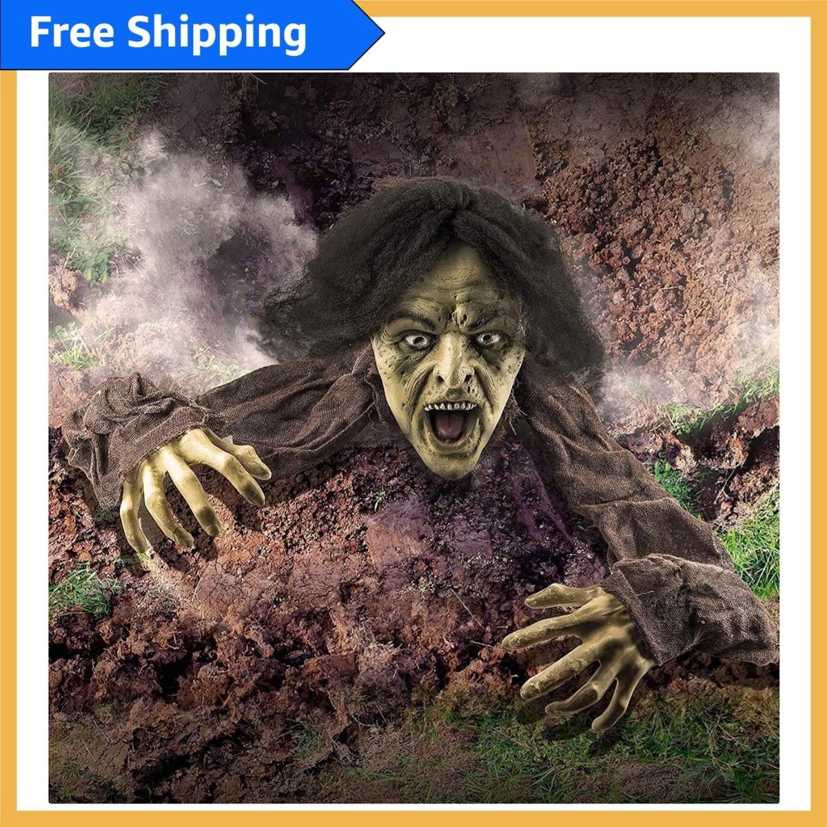 Halloween Yard Decoration: Life-Size Crawling Zombie Coming Out of Ground 6