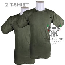 2X Maglietta verde t-shirt militare Esercito Italiano Cotone 100%