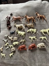 Vintage Plastic Farm Animals Horses Cows Pigs Mixed Lot Figures