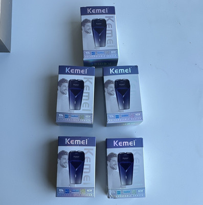 Kemei KM-776 2-Head Rotary Facial Shaver Rechargeable USB Men s Blue LOT OF 5