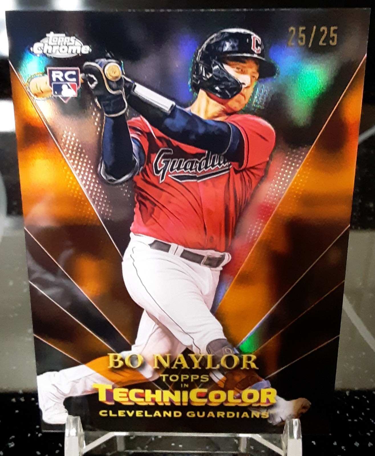 🔥⚾️ 2023 Topps Chrome Orange/25 RC TechniColor Bo Naylor Cleveland Guardians RC