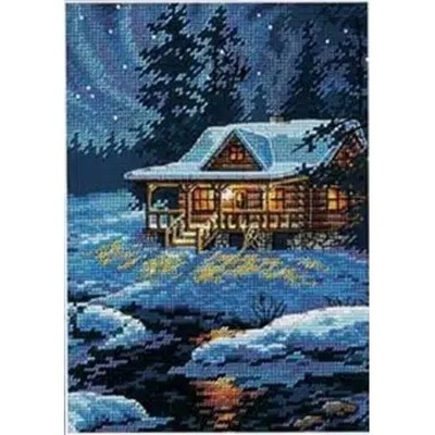 Dimensions Moonlit Cabin Gold Collection Cross Stitch 65007 (NO TREAD/FABRIC)