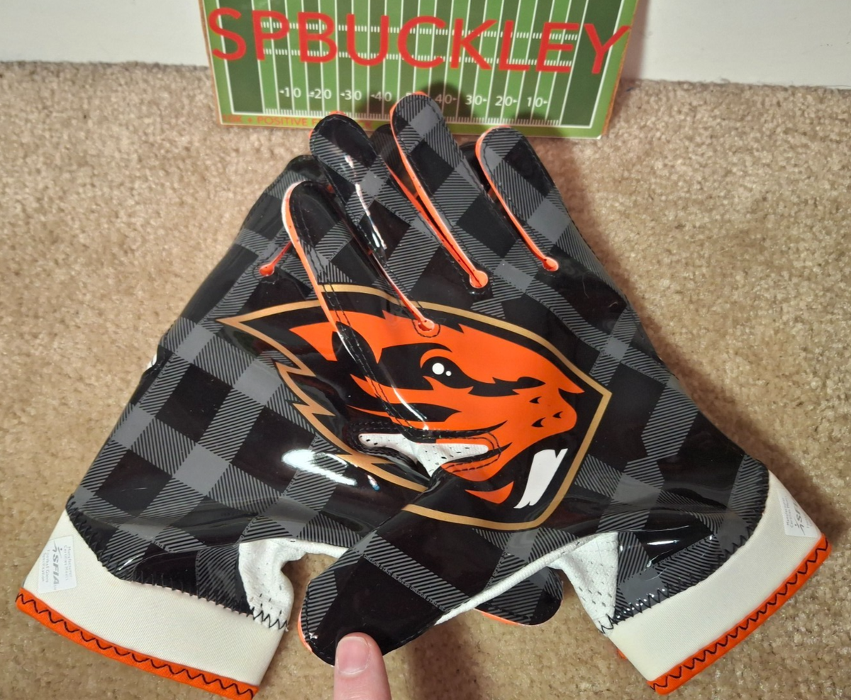 NIKE SUPERBAD 4 NCAA OREGON STATE BEAVERS PADDED FOOTBALL GLOVES