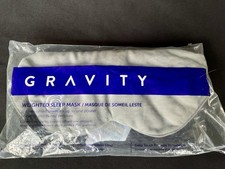 GRAVITY Weighted Sleep Mask Soft Gray Fleece Adjustable Strap NEW