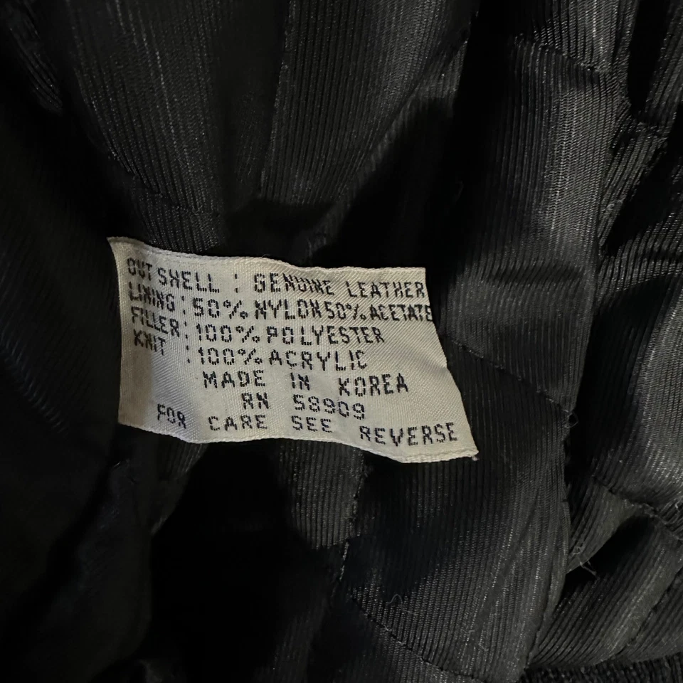 Chaqueta Bomber Vintage Colorblock Cuero Genuino Para Hombre Talla S Verde Gris Negra Foto 4 de 4