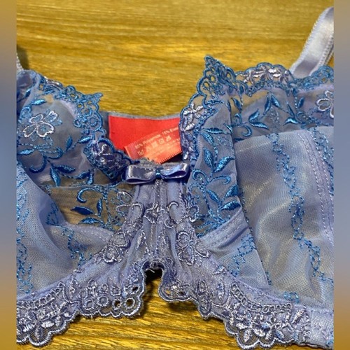 Sheer Lace Neon Embroidered Lingerie Bra:Embroidery/Rave/Bright/Girly/Romantic - Picture 7 of 12