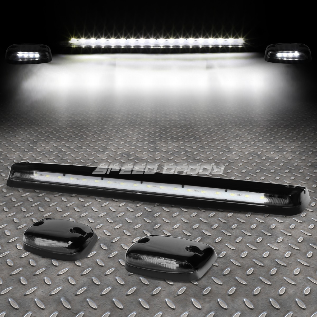 FOR 07-13 SILVERADO/SIERRA 3PCS BLACK HOUSING WHITE LED CAB ROOF RUNNING LIGHT - Foto 13