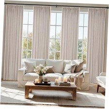 Pinch Pleated Thick Linen Curtains 84 Inch 4 40"W x 84"L Pack of 4 Natural