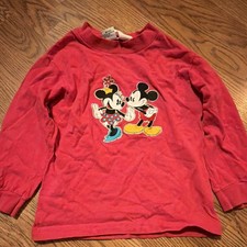 Mickey  Co. Red Small Kids Pullover Sweatshirt Mickey  Minnie Mouse Vintage