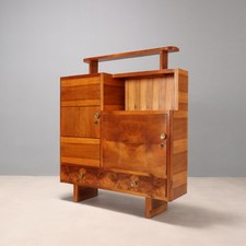 Mobile Salotto Antico Art Déco Radica di Noce Ottone Design Anni 40 Originale