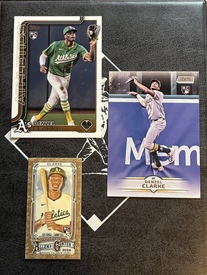 Denzel Clarke Rookie Card Lot - 3 Cards - Athletics 
