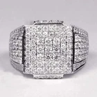 2 Ct Round Lab Created Diamond 14k White Gold Finish Men's Band Engagement Ring