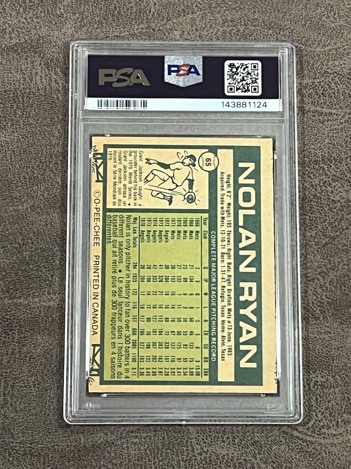 1977 O-Pee-Chee OPC Nolan Ryan #65 PSA 6 EX-MT MC Vintage Angels HOF Legend! view 2