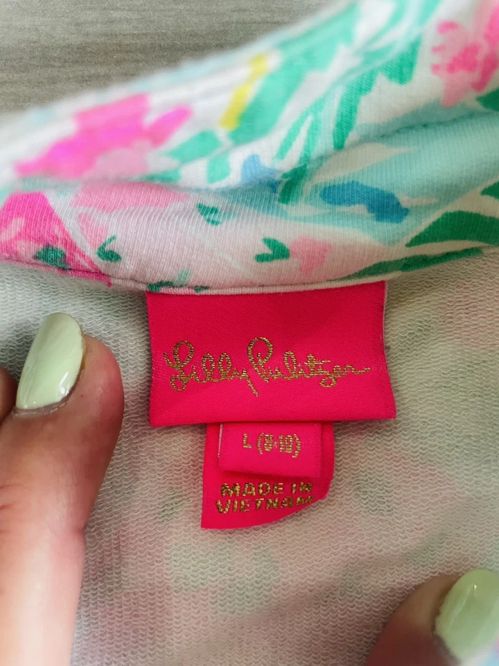 Lily Pulitzer Girls L(8-10) Media Cremallera Pullover W/ Bolsillo Frontal Pouch Foto 3 de 3