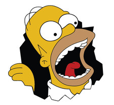 Calcomanía de vinilo para rotura de pared Homer Simpson coche camión teléfono celular computadora portátil Homer calcomanía