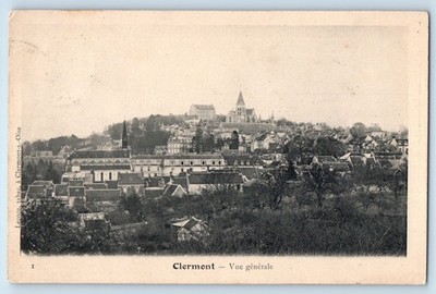 Clermont Puy-de-Dôme France Postcard General View c1920's Posted Antique