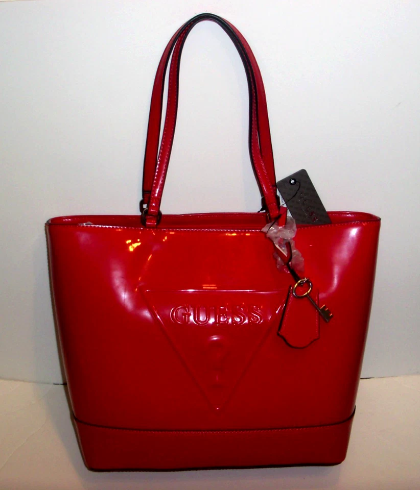 Nuevo Bolso de Hombro con Etiqueta GUESS Baldwin Park Rojo Patente con Dije de Llave-GRANDE Foto 4 de 4