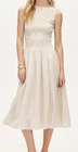 -NWT J.CREW Lina Midi Dress In Stripe Maternal Fitted Top Lined Cream Stripes S