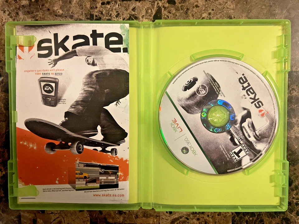 CLEAN! Skate 1 (Microsoft Xbox 360, 2007) - Complete CIB - Image 2 of 3