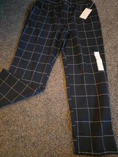 NWT A New Day Size Med Womens Plaid Cotton Blend Pull On Stretch Pants