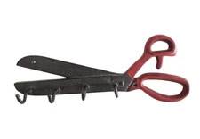 Oversized Scissors Cast Iron Wall Mount Hook Key Holder Coat Hanger Craft Rustic