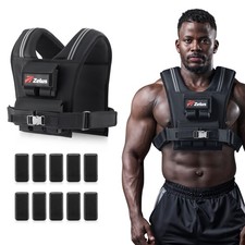 ZELUS Weighted Vest Men, 23/36/45 lb. Weight with 10/16/20 23LB, Black
