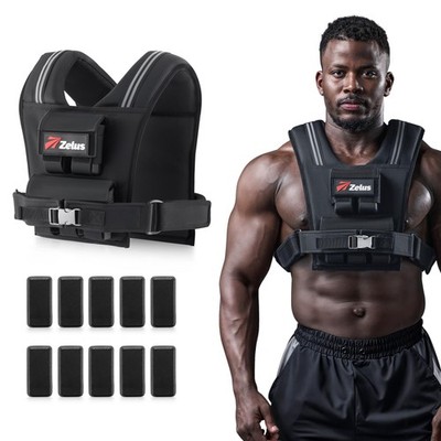 ZELUS Weighted Vest Men, 23/36/45 lb. Weight with 10/16/20 23LB, Black 