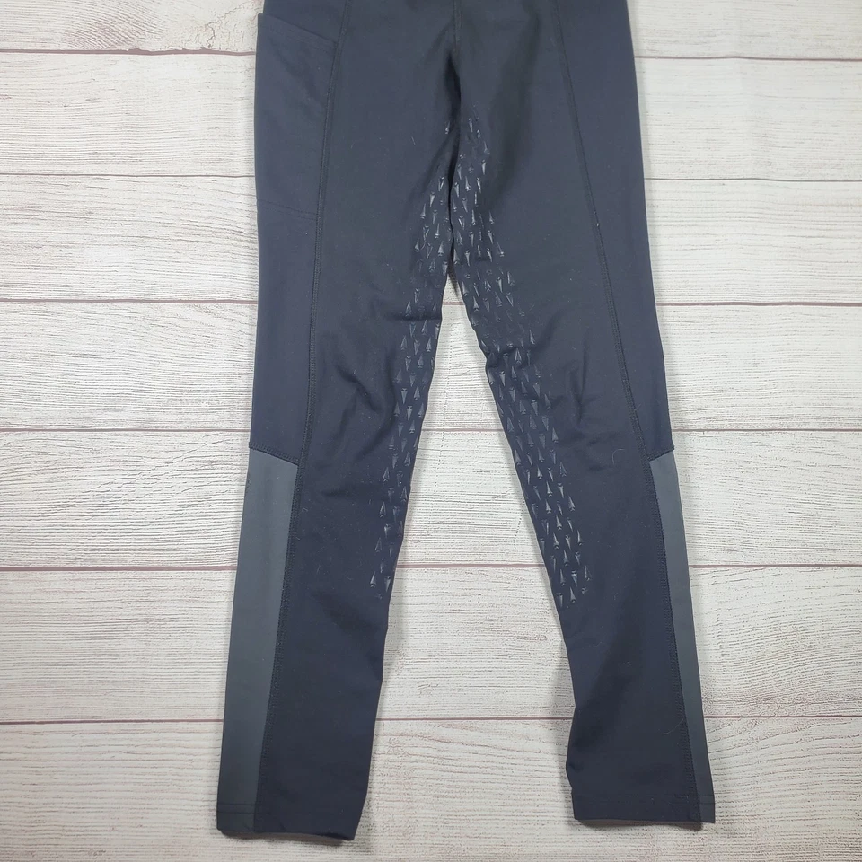 Kerrits 骑行紧身裤表演女孩大号黑色马裤弹力 — 第 2/4 张图片