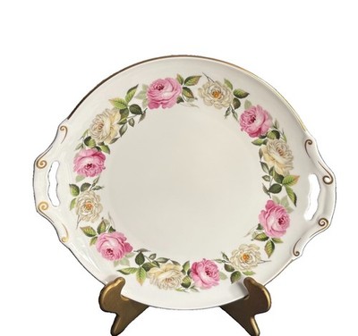 Royal Worcester Royal Garden round serving platter with handles bone china 12''