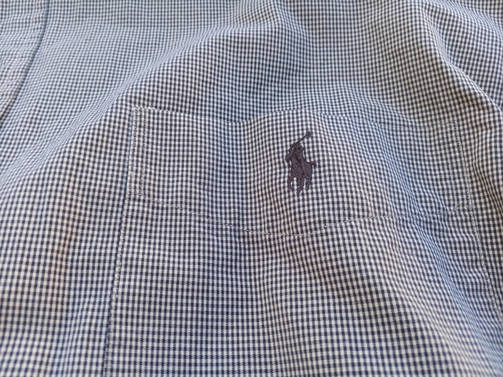 Polo Ralph Lauren Camicia Uomo 2XLT Grigio Bottoni 100% Due Strati Cotone Pony Vintage